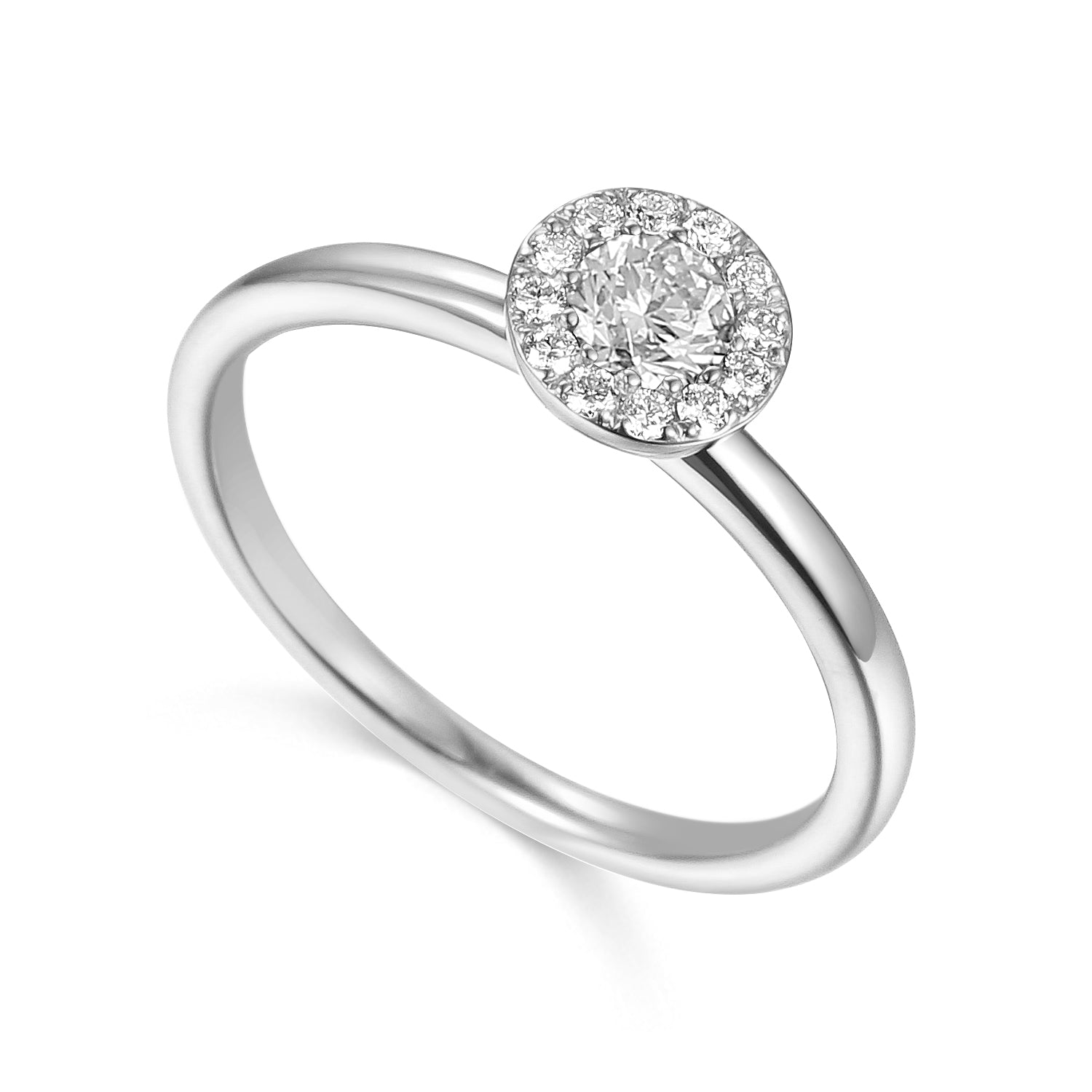 Diamond Cluster Ring, April Birthstone Round Diamond
