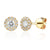 Diamond Cluster Stud Earrings, April Birthstone Round Diamonds