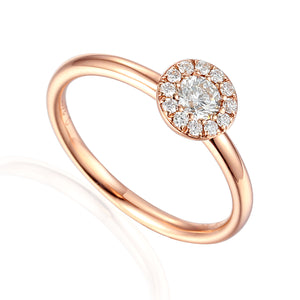 Diamond Cluster Ring, April Birthstone Round Diamond