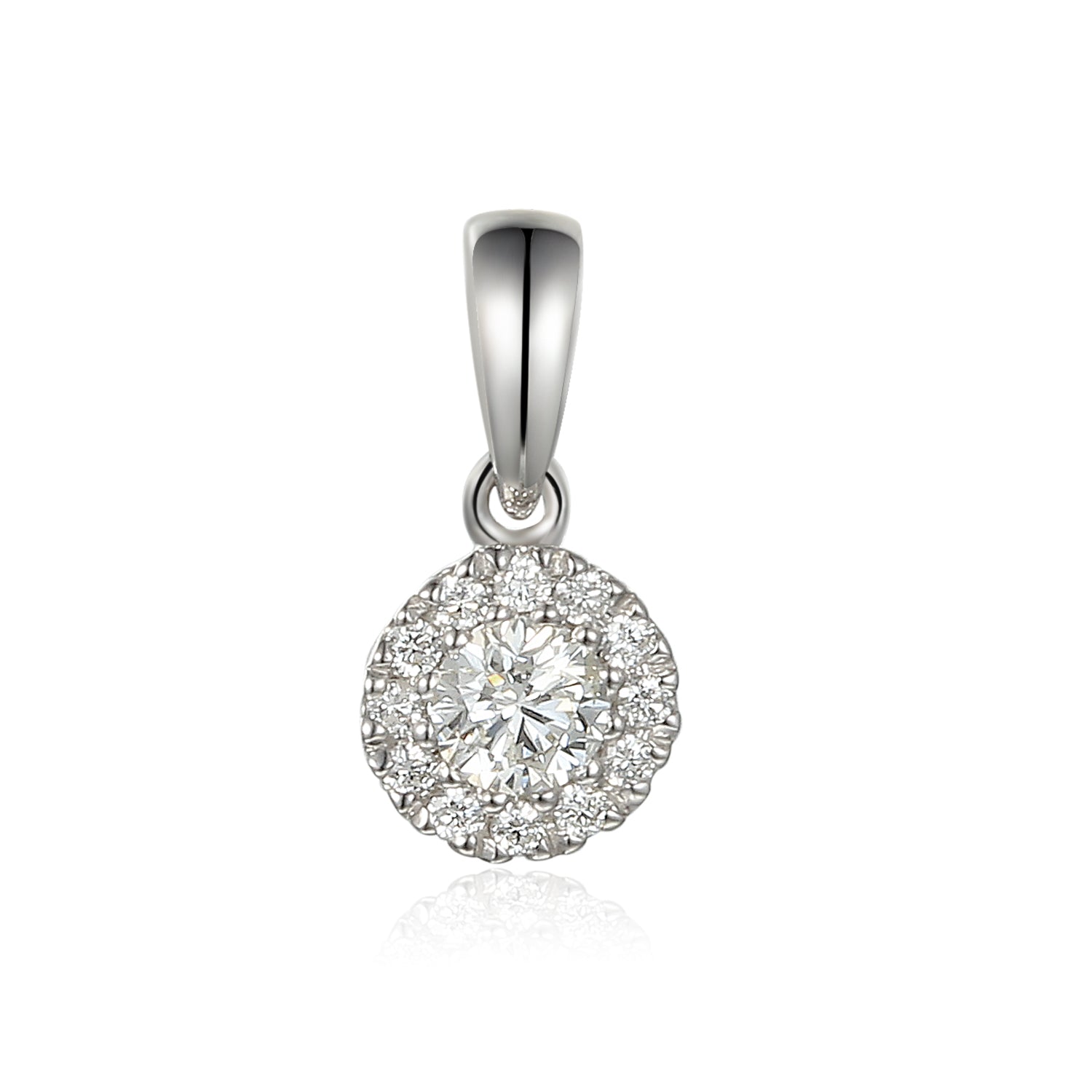 April Birthstone Diamond Cluster 9ct Gold Pendant