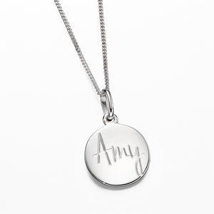 Sterling Silver Solid Plain Disc Pendant