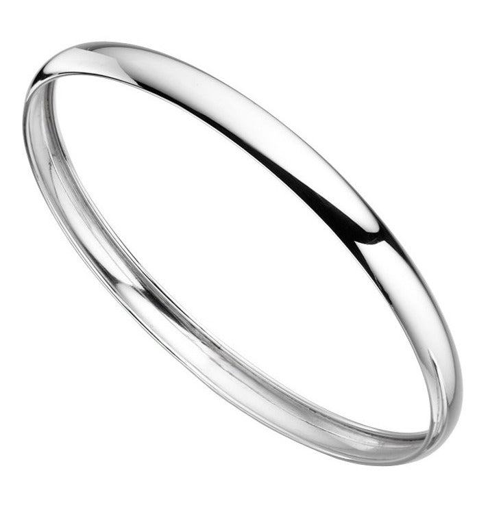 Sterling Silver Hollow Curved Bangle