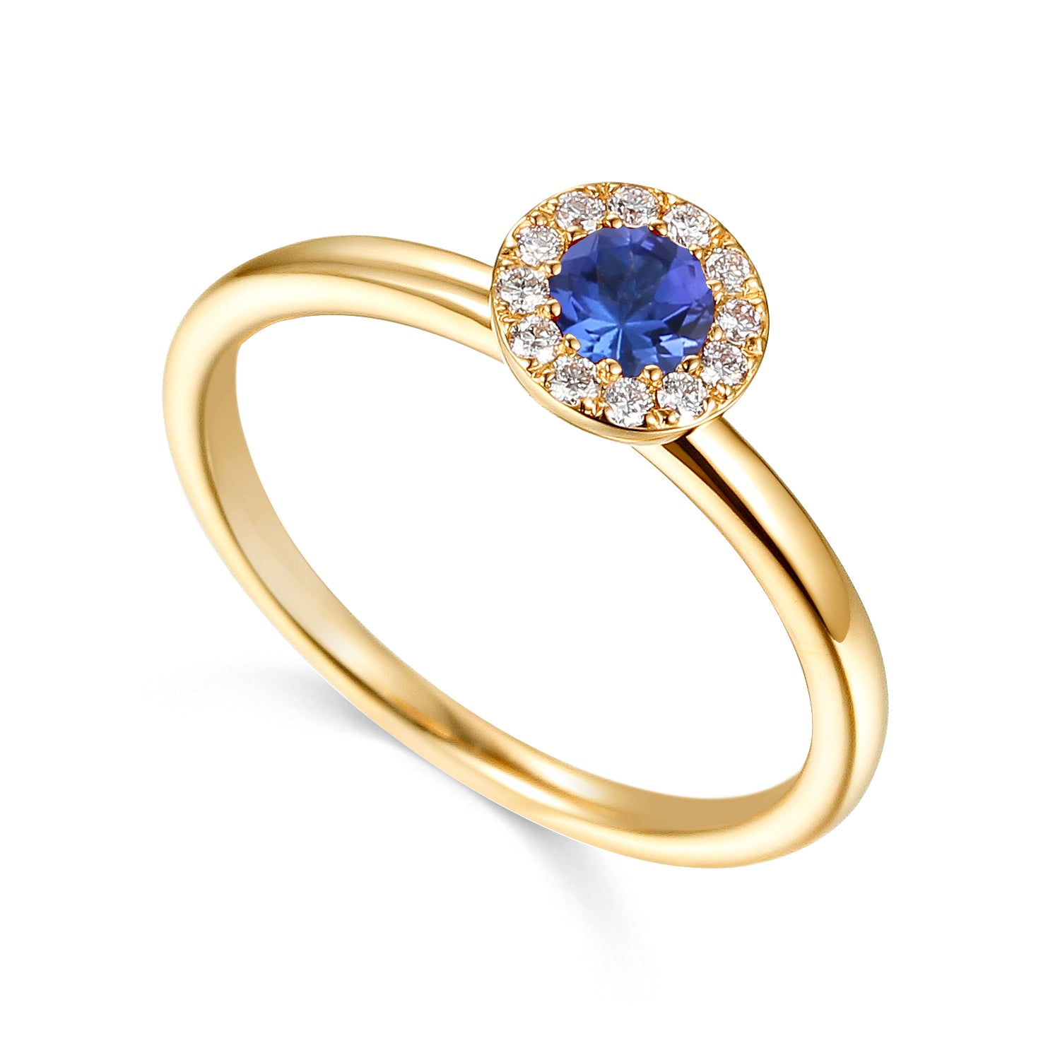 Tanzanite & Diamond Ring,  December Birthstone Cluster Ring