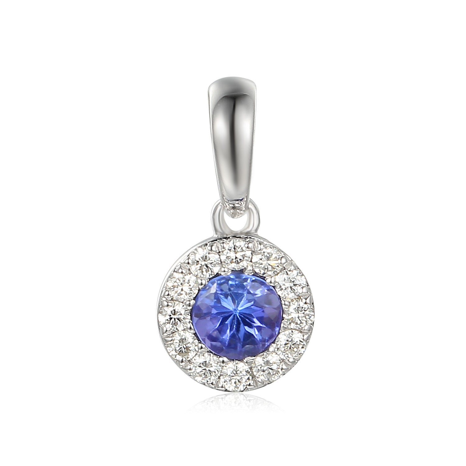 December Birthstone Tanzanite and Diamond Cluster Pendant 18ct Gold
