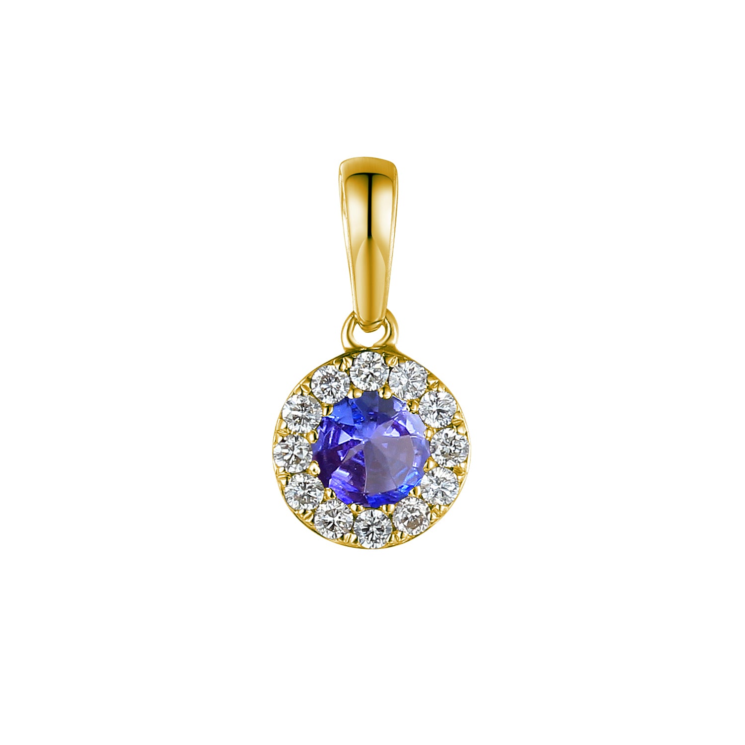 December Birthstone Tanzanite and Diamond Cluster Pendant 18ct Gold