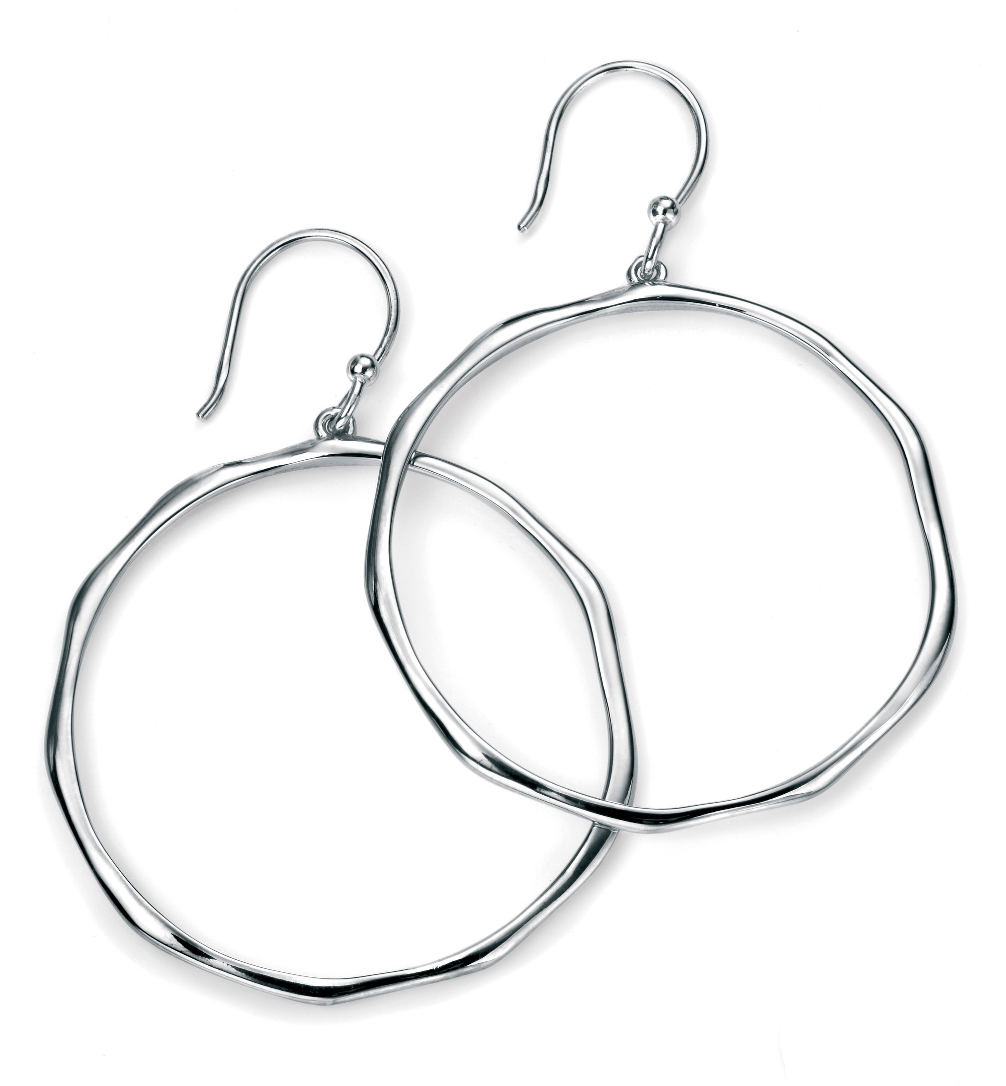 Sterling Silver Hammered Hoop Earring