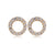 Gold Plate Crystal Open Circle Earrings