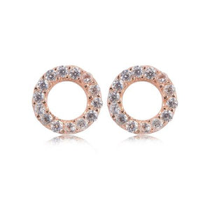 Gold Plate Crystal Open Circle Earrings
