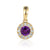 Amethyst & Diamond Necklace, February Birthstone Round Cluster 18ct White Gold
