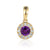 February Birthstone Amethyst and Diamond Cluster Pendant 9ct Gold