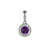 February Birthstone Amethyst and Diamond Cluster Pendant 9ct Gold