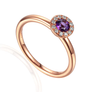 February Birthstone Amethyst Cluster 9ct Gold Ring