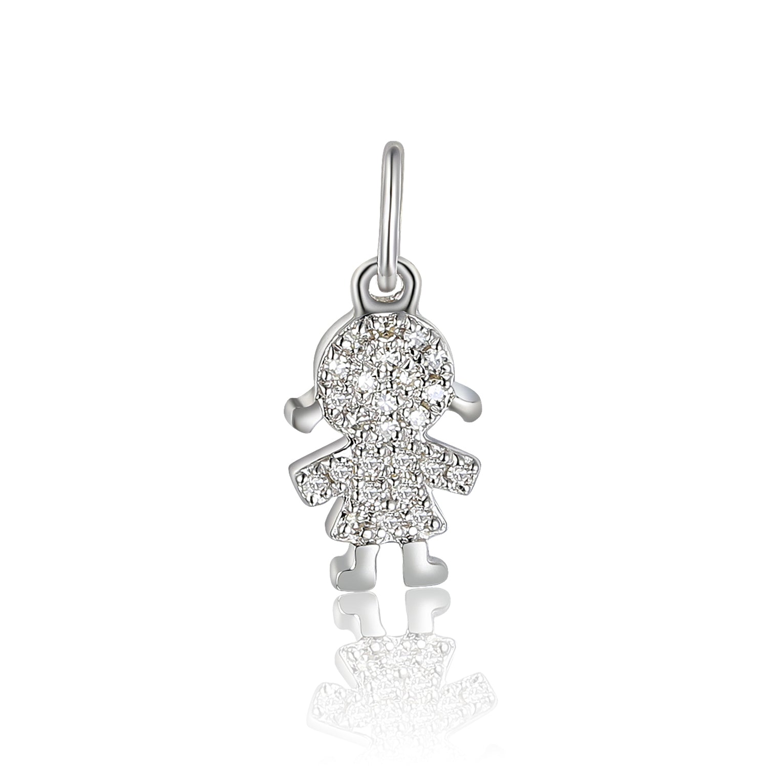 Pave Diamond Girl Bubble Charm