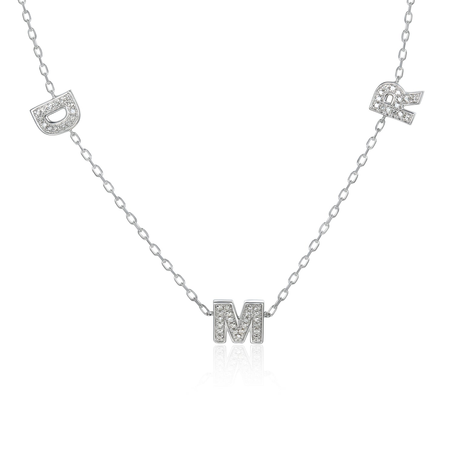 Diamond multiple initial necklace on sale