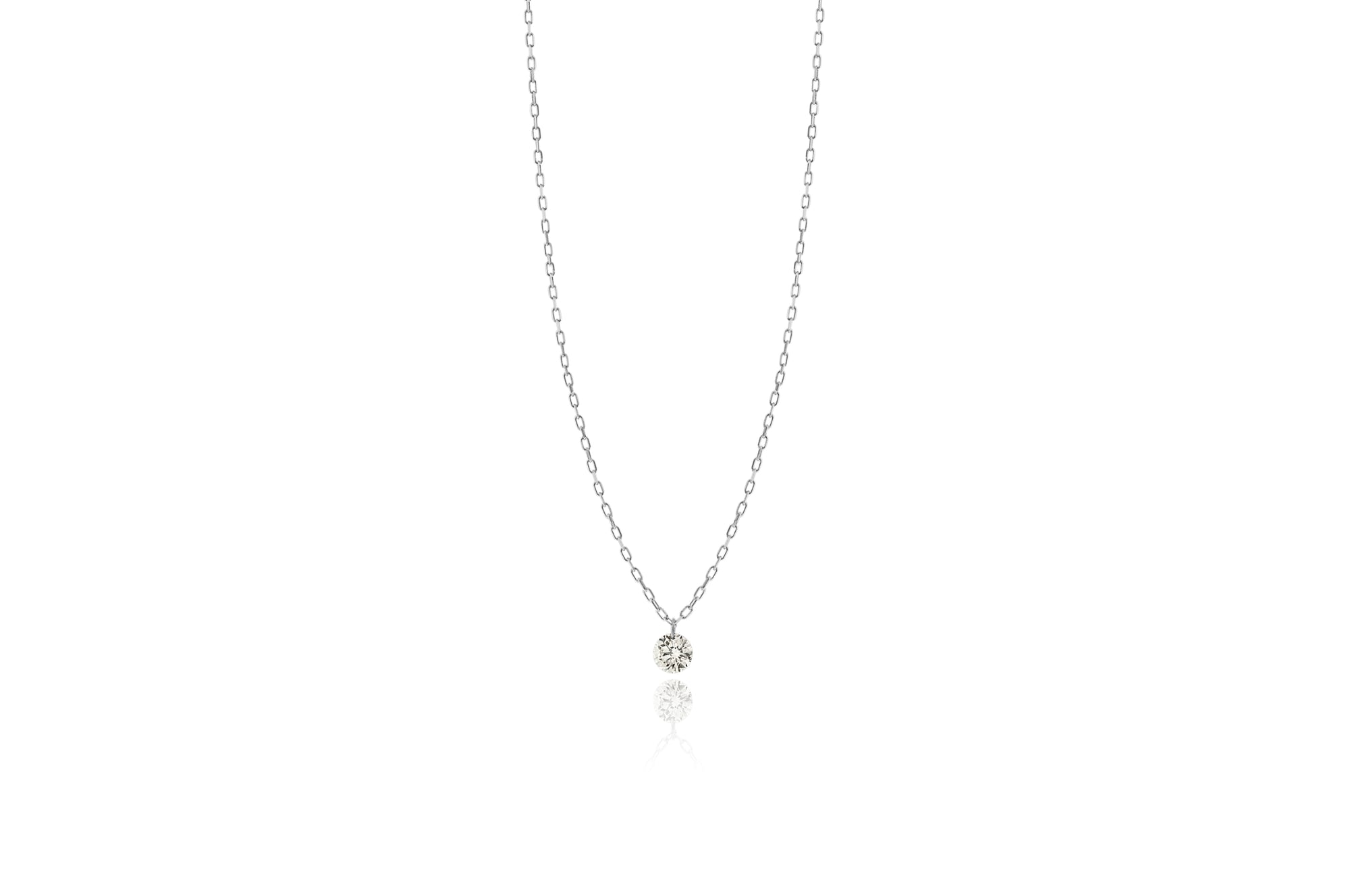 Lustre 18ct White Gold Drilled Brilliant 0.13ct Diamond Pendant