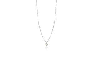 Lustre 18ct White Gold Drilled Brilliant 0.13ct Diamond Pendant