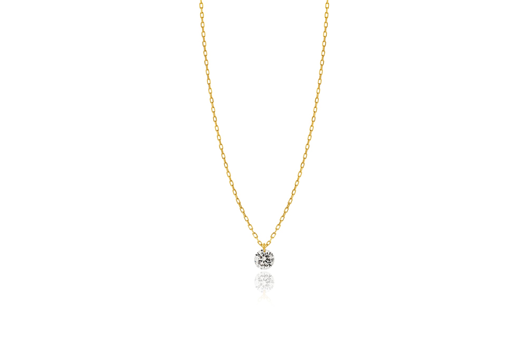 Lustre 18ct Yellow Gold Drilled Brilliant 0.18ct Diamond Pendant