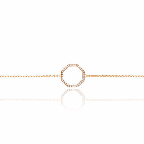 Diamond Set Octagon Geometric Bracelet