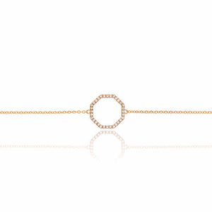Diamond Set Octagon Geometric Bracelet