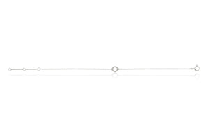 9ct White Gold & Diamond Small Open Circle Geometric Bracelet