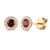 Diamond & Garnet Stud Earrings, January Birthstone