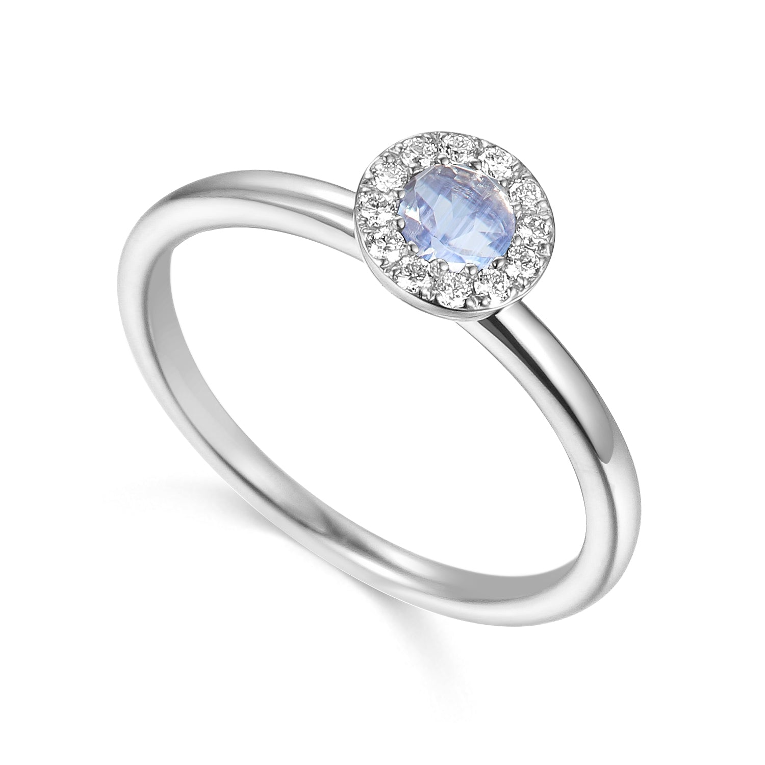 June Birthstone Moonstone Cluster 9ct Gold Ring