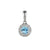 Aqua & Diamond Necklace, March Birthstone Round Cluster 9ct Gold