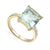 Green Amethyst Square Cocktail Ring
