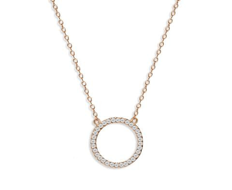 Rose Gold Plate Circle Of Life Necklace