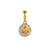 November Birthstone Citrine and Diamond Cluster Pendant 9ct Gold