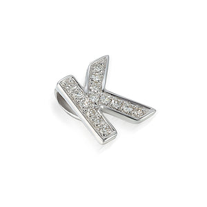 Pave Diamond Letter K Pendant