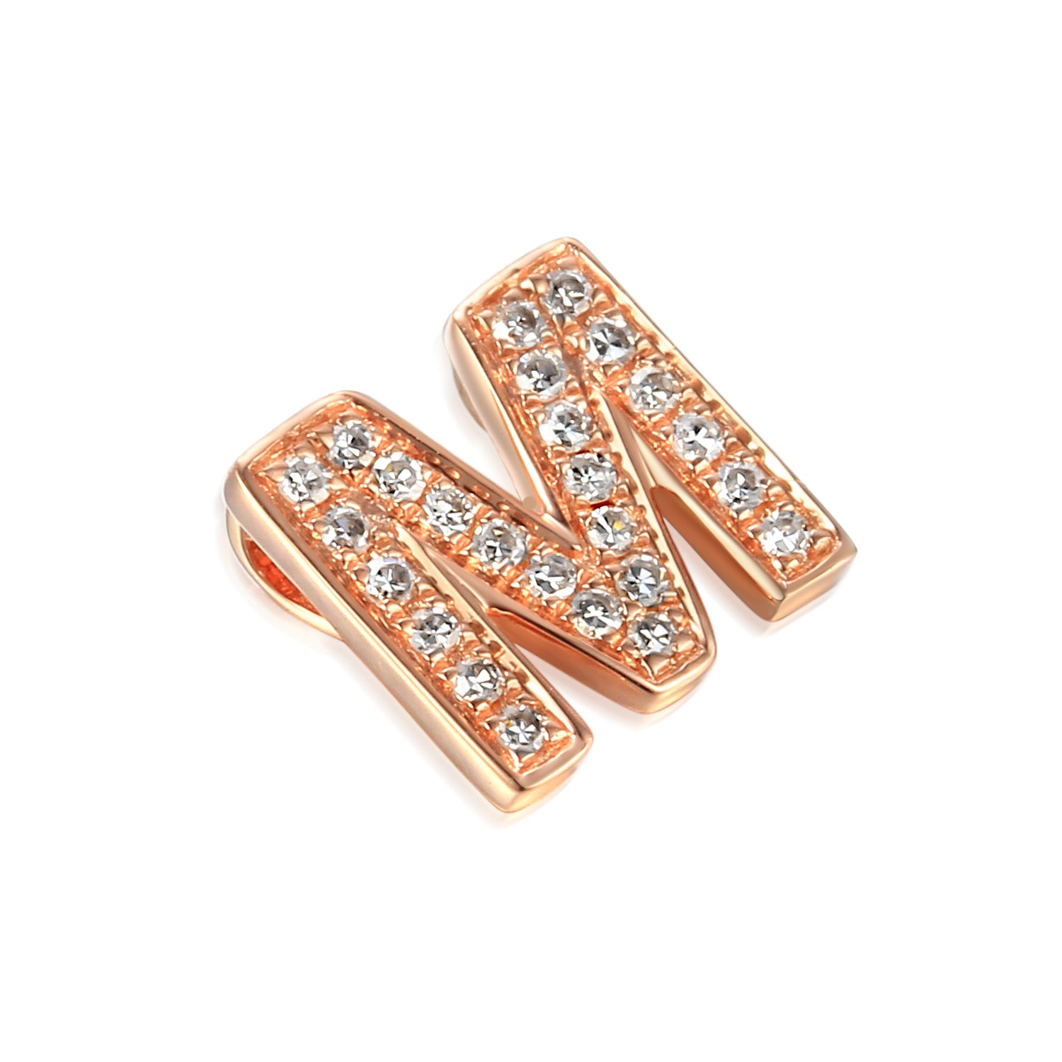 Diamond M Initial Necklace, 9ct Gold