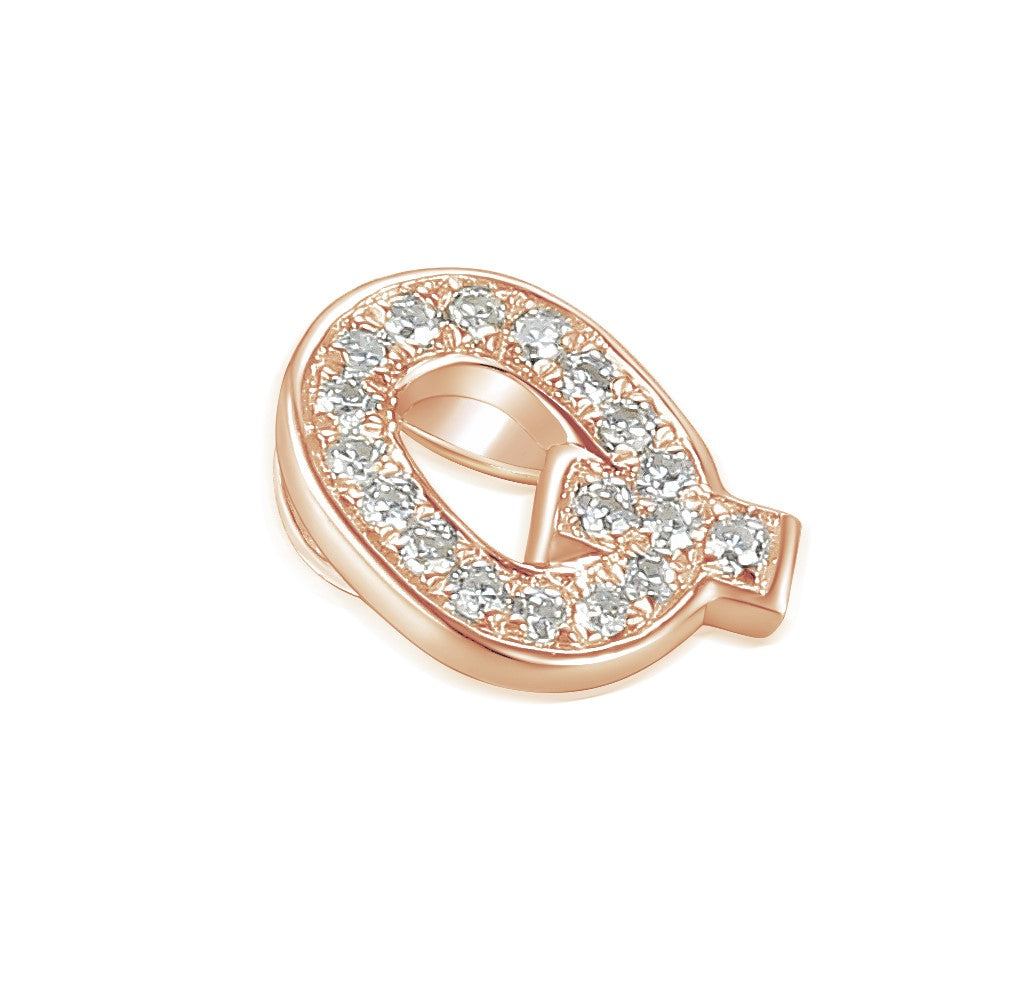 Diamond Q Initial Necklace, 9ct Gold