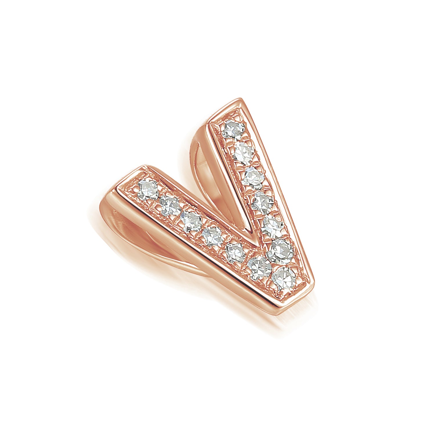 Diamond V Initial Necklace, 9ct Gold