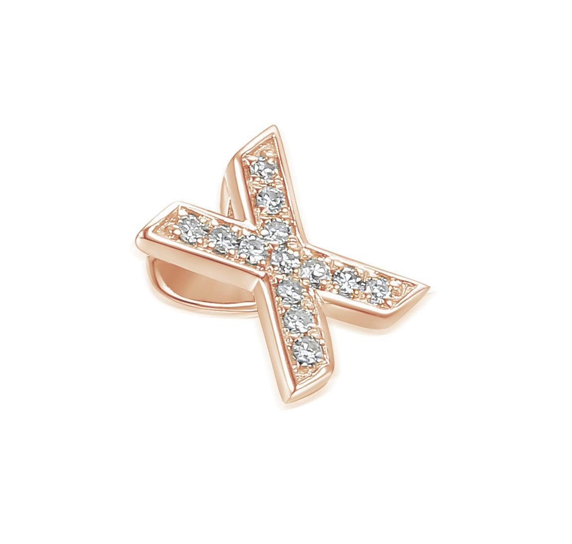 Diamond X Initial Necklace, 9ct Gold