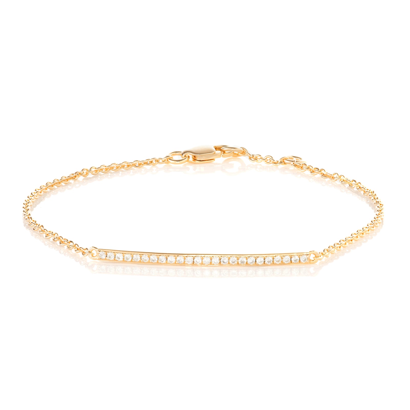 9ct Yellow Gold Diamond Bar Bracelet