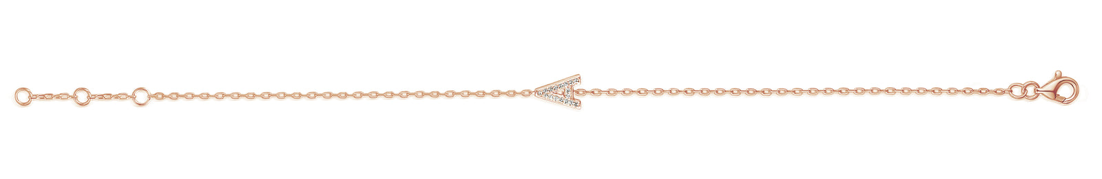 Diamond Initial A Rose Gold Bracelet