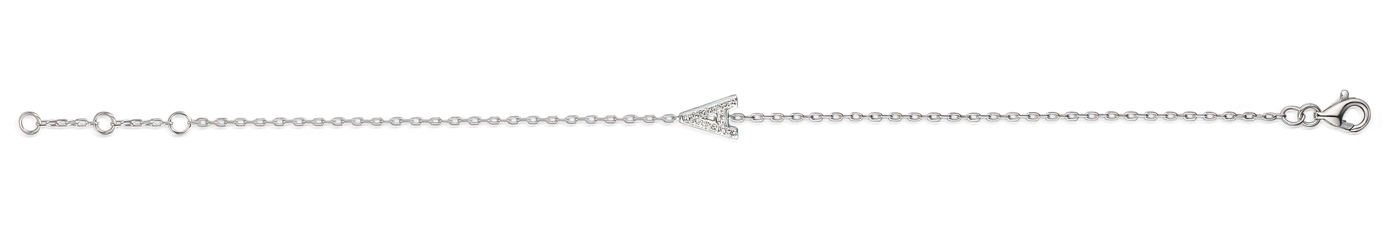 Diamond Initial A White Gold Bracelet