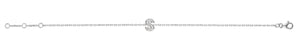 Diamond Initial S White Gold Bracelet
