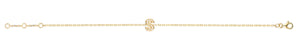 Diamond Initial S Yellow Gold Bracelet
