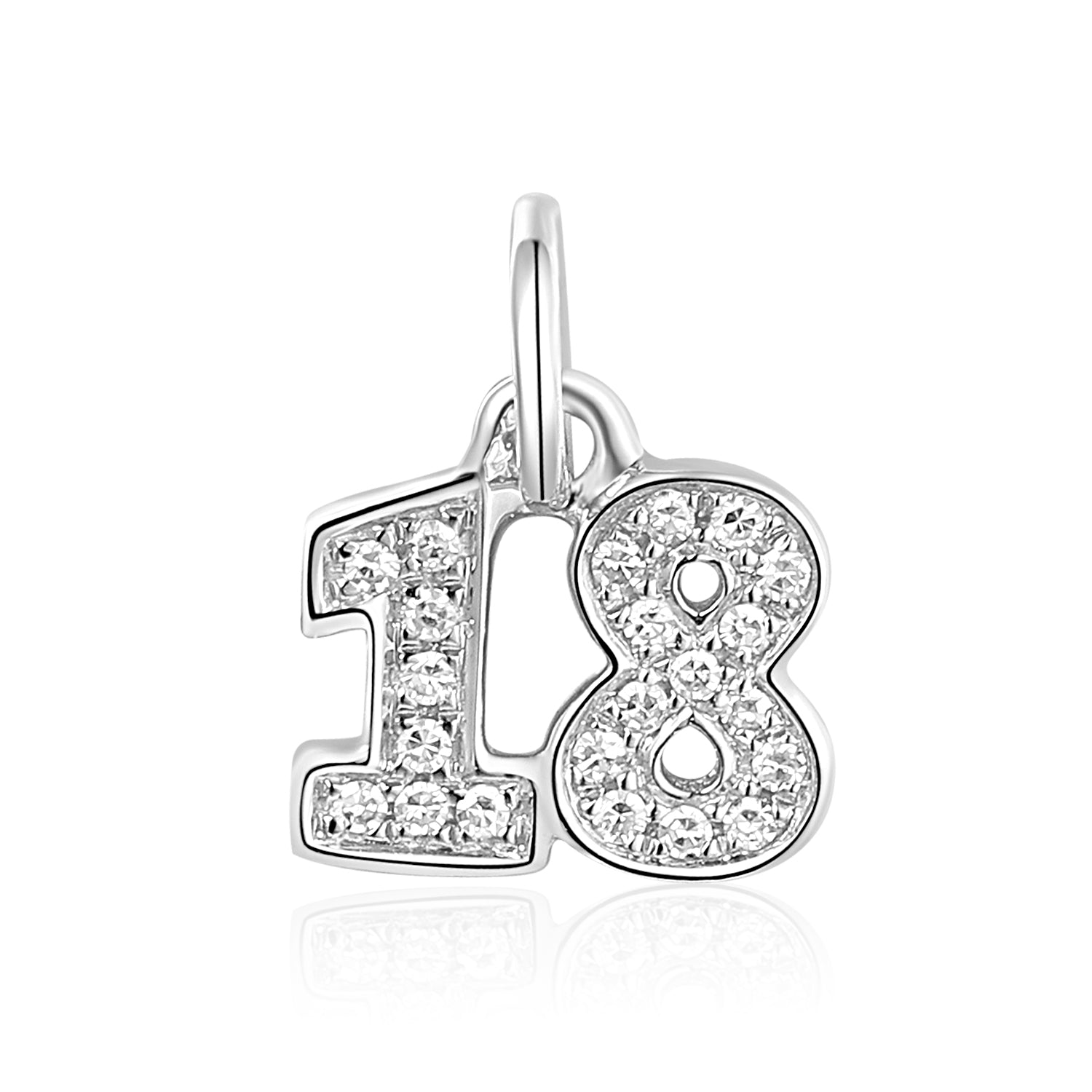 Diamond '18' Number Charm