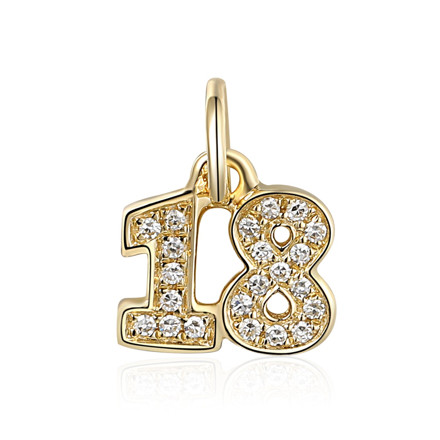 Diamond '18' Number Charm