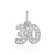 Diamond '30' Number Charm