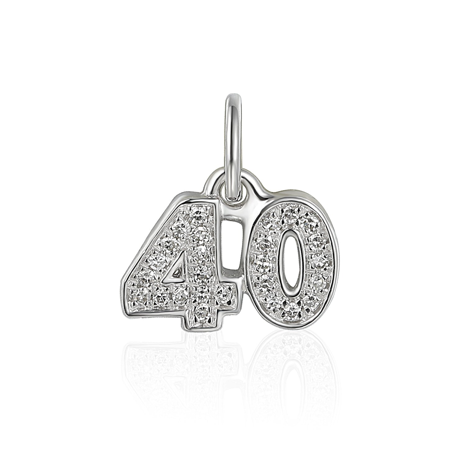 Diamond '40' Number Charm