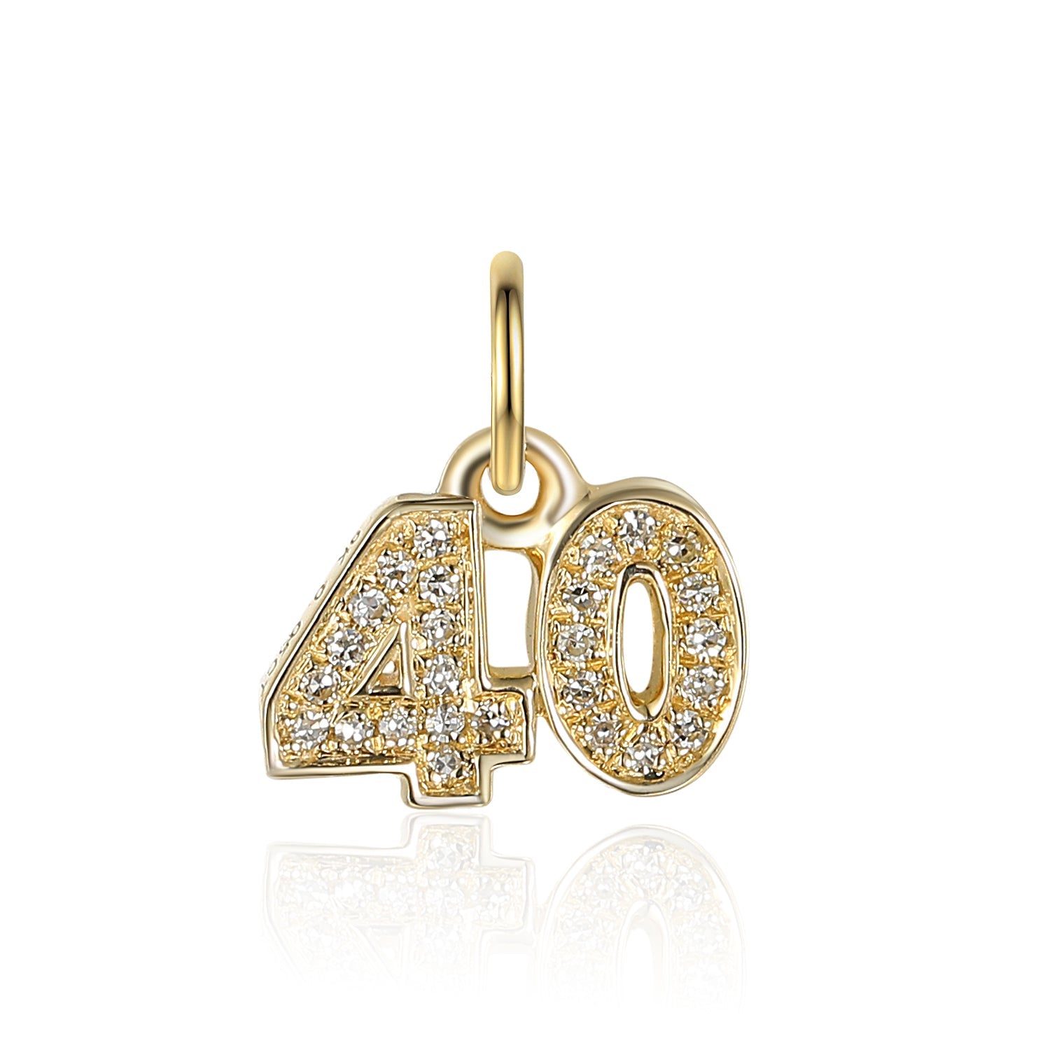 Diamond '40' Number Charm