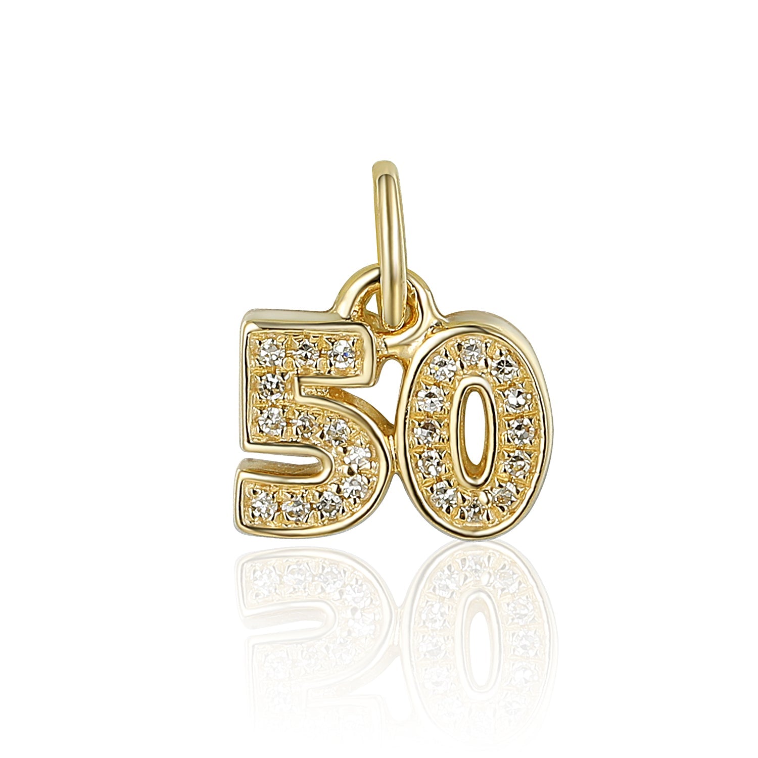 Diamond '50' Number Charm