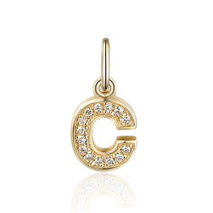 Diamond 'C' Initial Charm