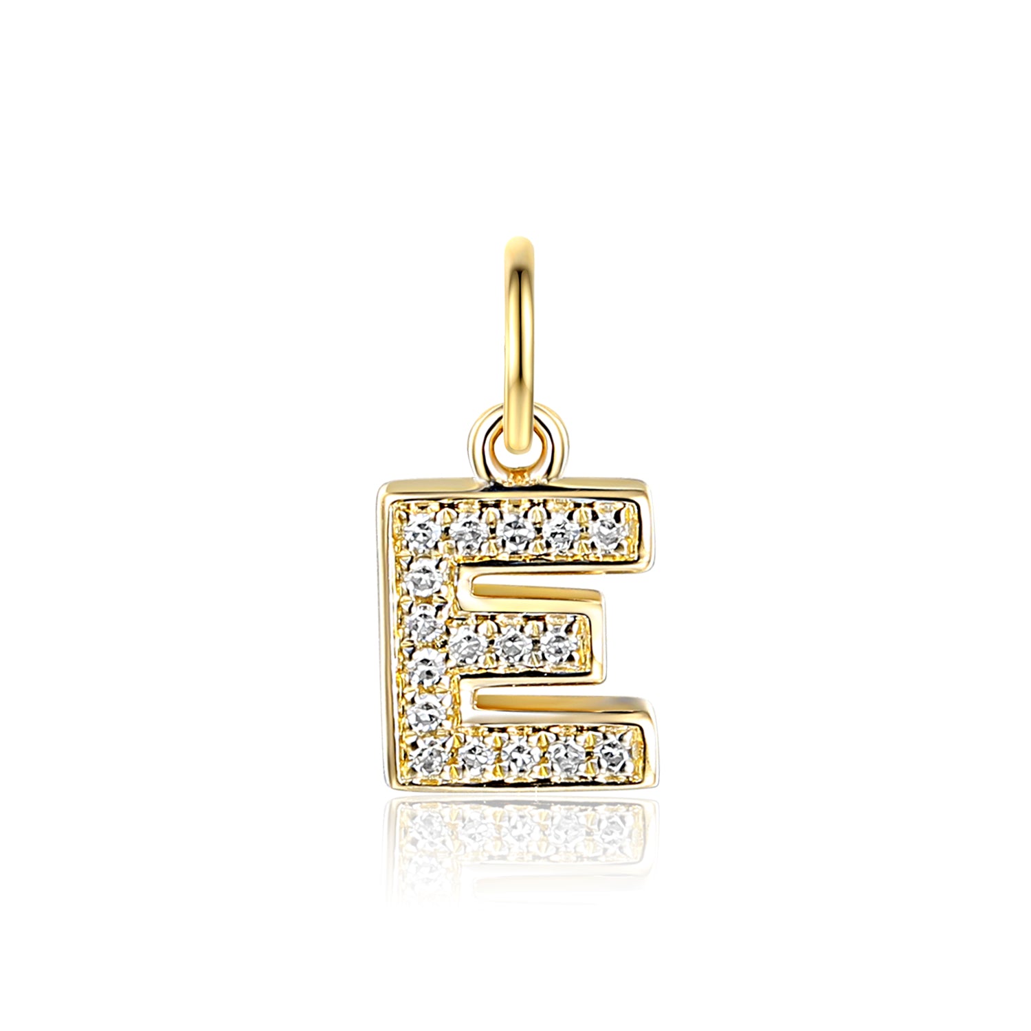 Diamond 'E' Letter Charm