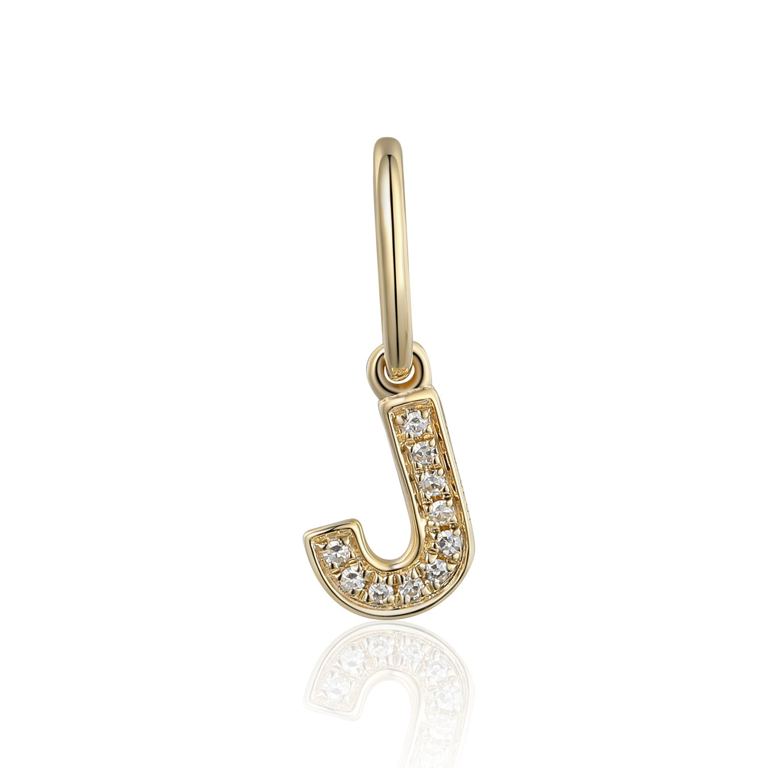 Diamond 'J' Initial Charm