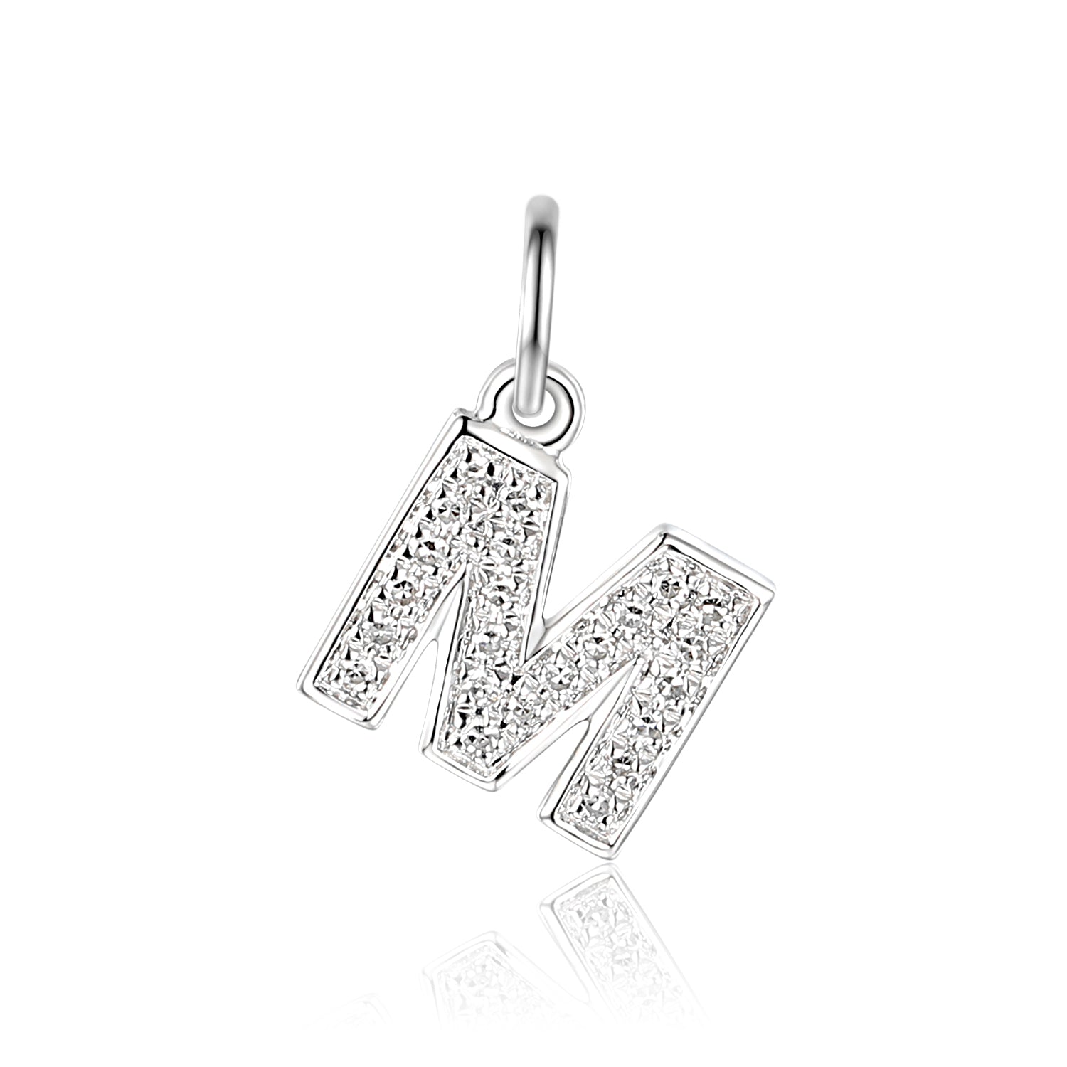 Diamond 'M' Letter Charm